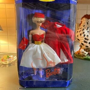 Barbie Red White and Gold Silken Flame Doll with Red Coat